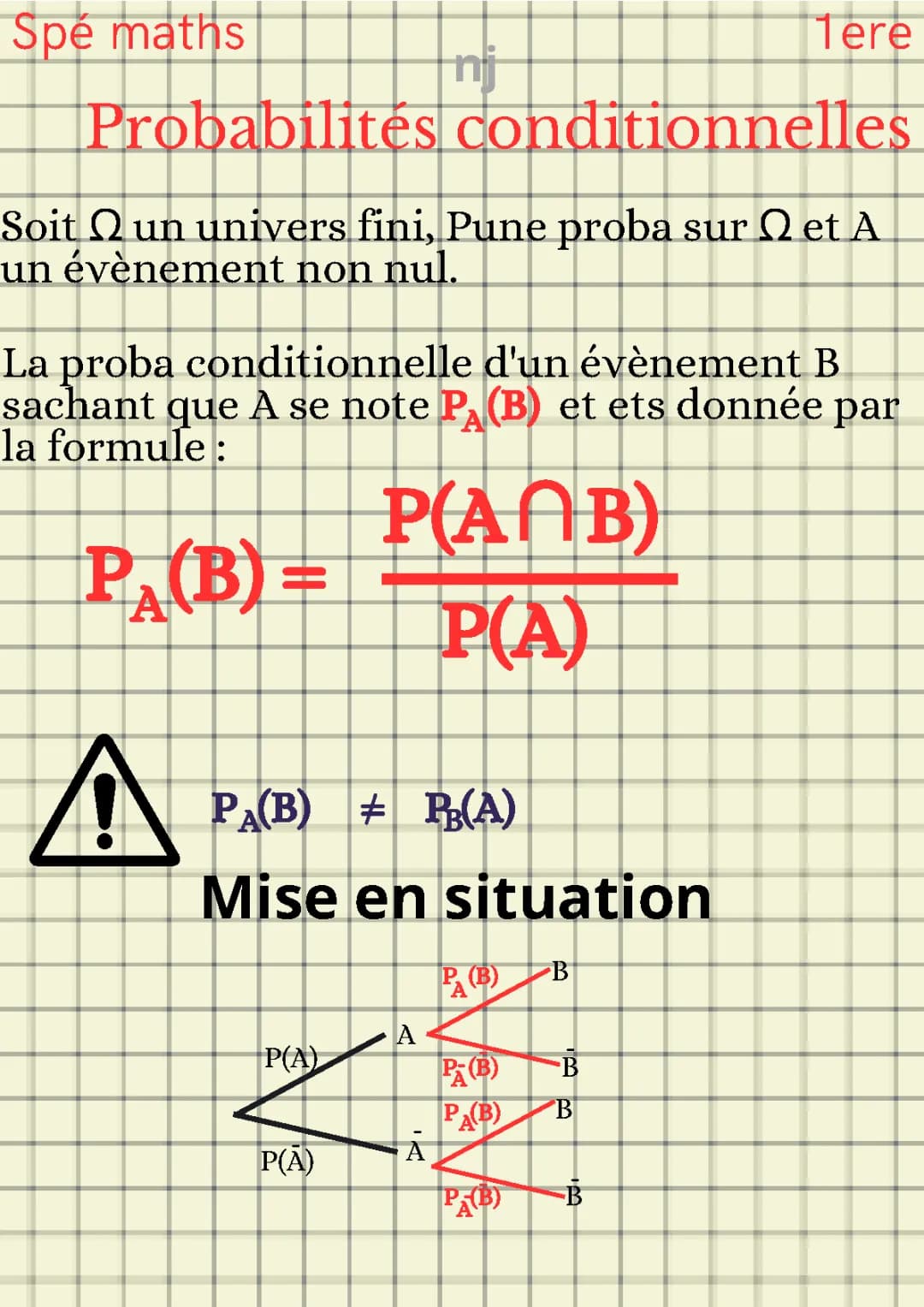 probabilités conditionnelles