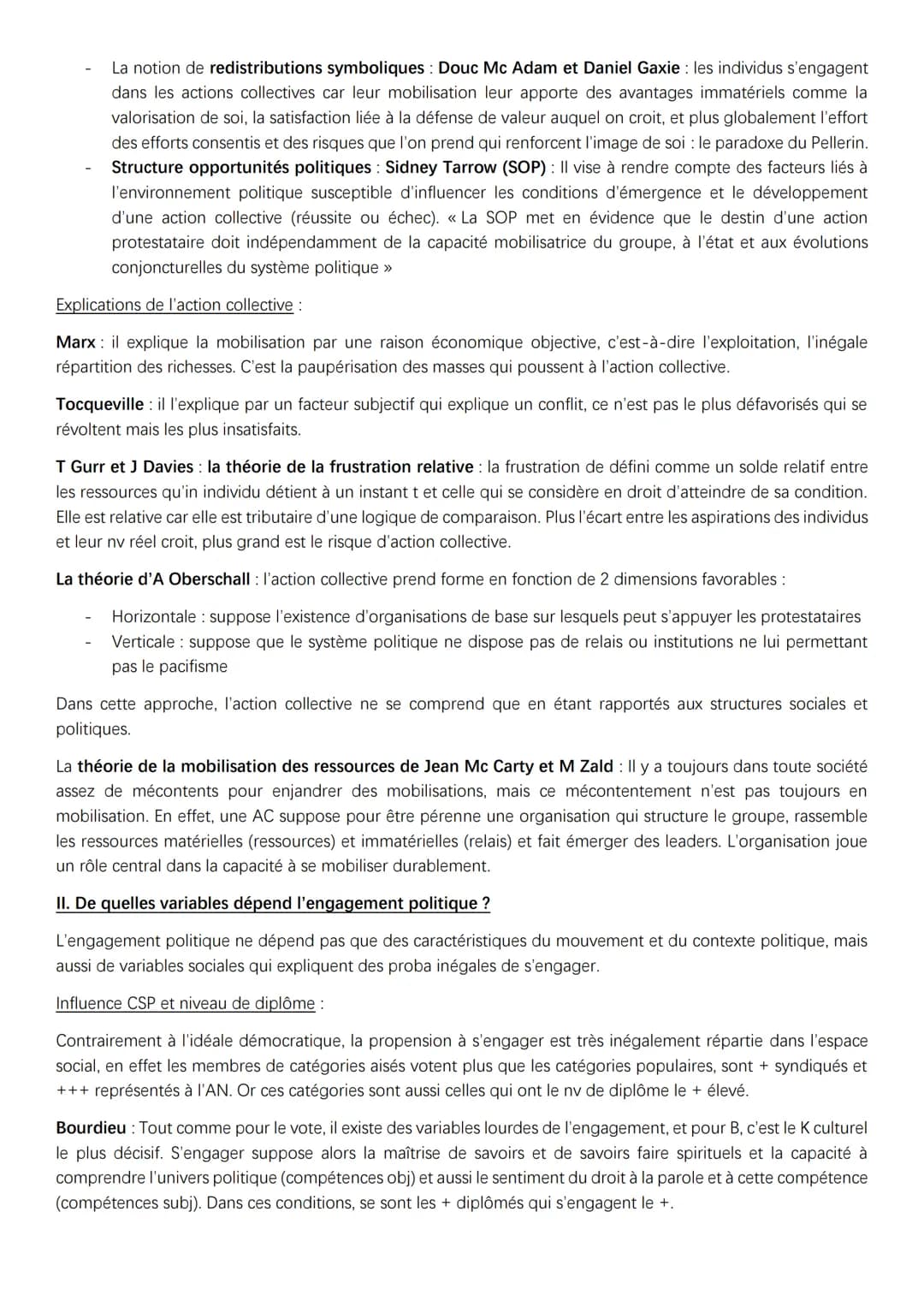 SOCIO-ENGAGEMENT POLITIQUE :
I. Comment et pourquoi les individus s'engagent-ils?
Engagement politique : le fait pour un individu de prendre