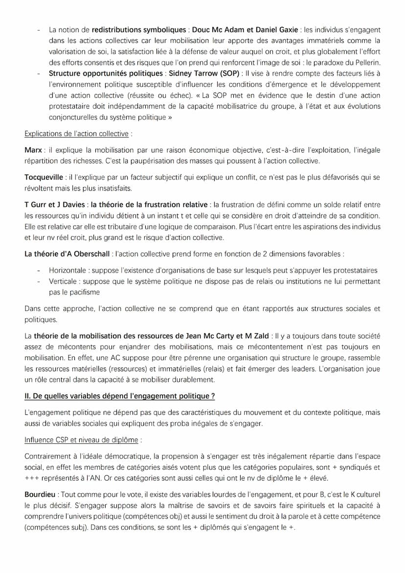SOCIO-ENGAGEMENT POLITIQUE :
I. Comment et pourquoi les individus s'engagent-ils?
Engagement politique : le fait pour un individu de prendre