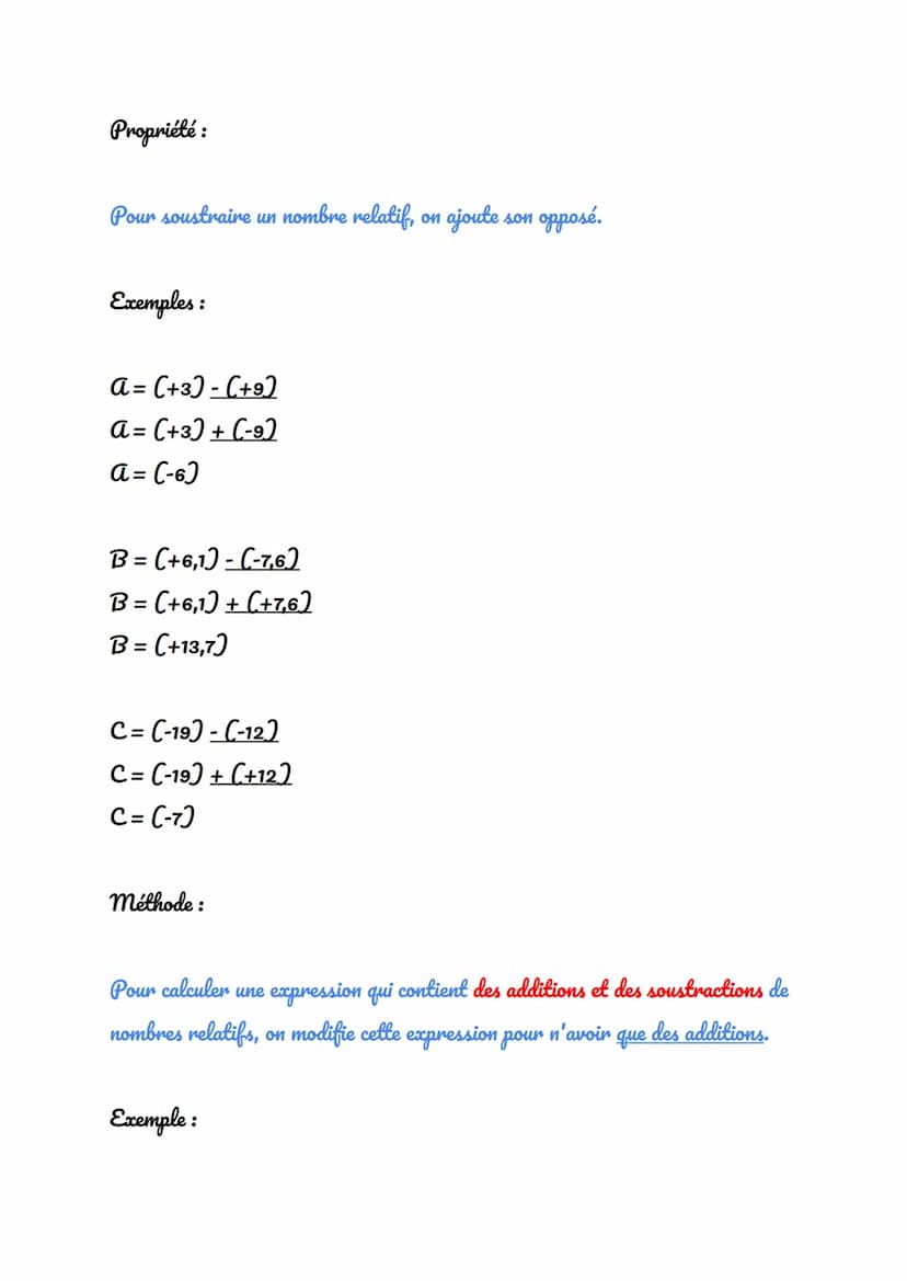 MATHS sème: Calculs de nombres relatifs :
I- Additionner deux nombres relatifs
Propriété :
Pour additionner deux nombres relatifs de même si