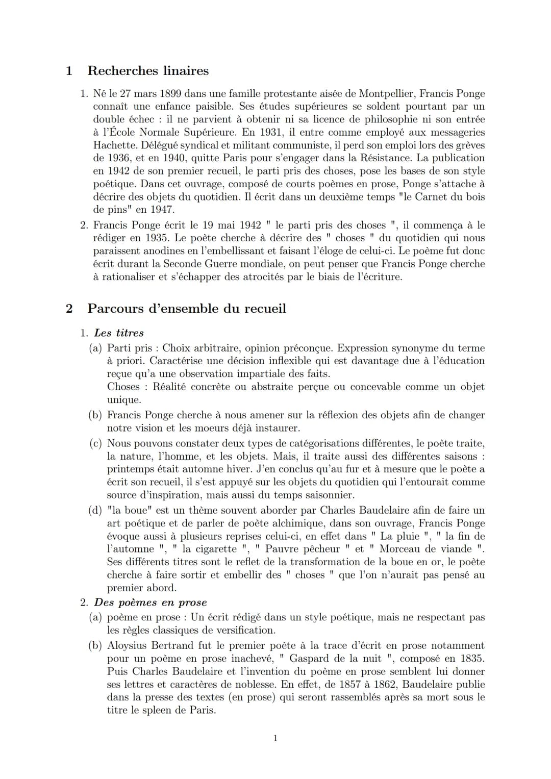 LYCEE GENERAL ET TECHNOLOGIQUE LA BRUYERE
Le parti pris des choses
Francis Ponge
9 janvier 2022
AFFICHARD-PIERRI Gaëtan: gaetan_virtuel@hotm