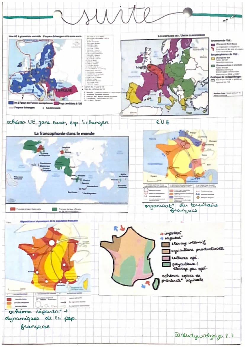 brevet
"définitions":
pt.1
@studywith zaza 2.3
-Aires urbaines
aire urbaine: ville centre + banlieue + couronne périurbaine
étalement urbain