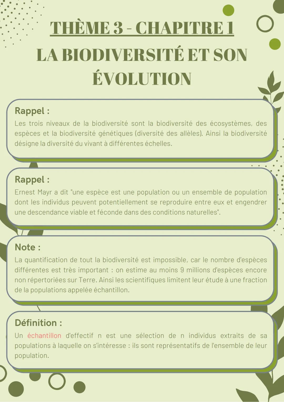 
<h2 id="labiodiversitetsonvolution">La biodiversité et son évolution</h2>
<h3 id="labiodiversitdfinitionetchelles">La biodiversité :  défin