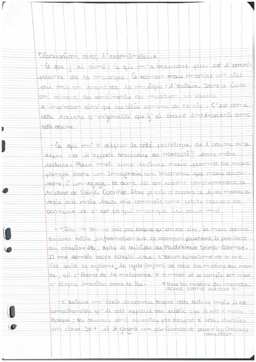 Présentation de l´'belvee choisie et Raison au choix
Tous les matins du monde est um Romam écrit om 1991 par
Pascal Qugmard et a été adapté 