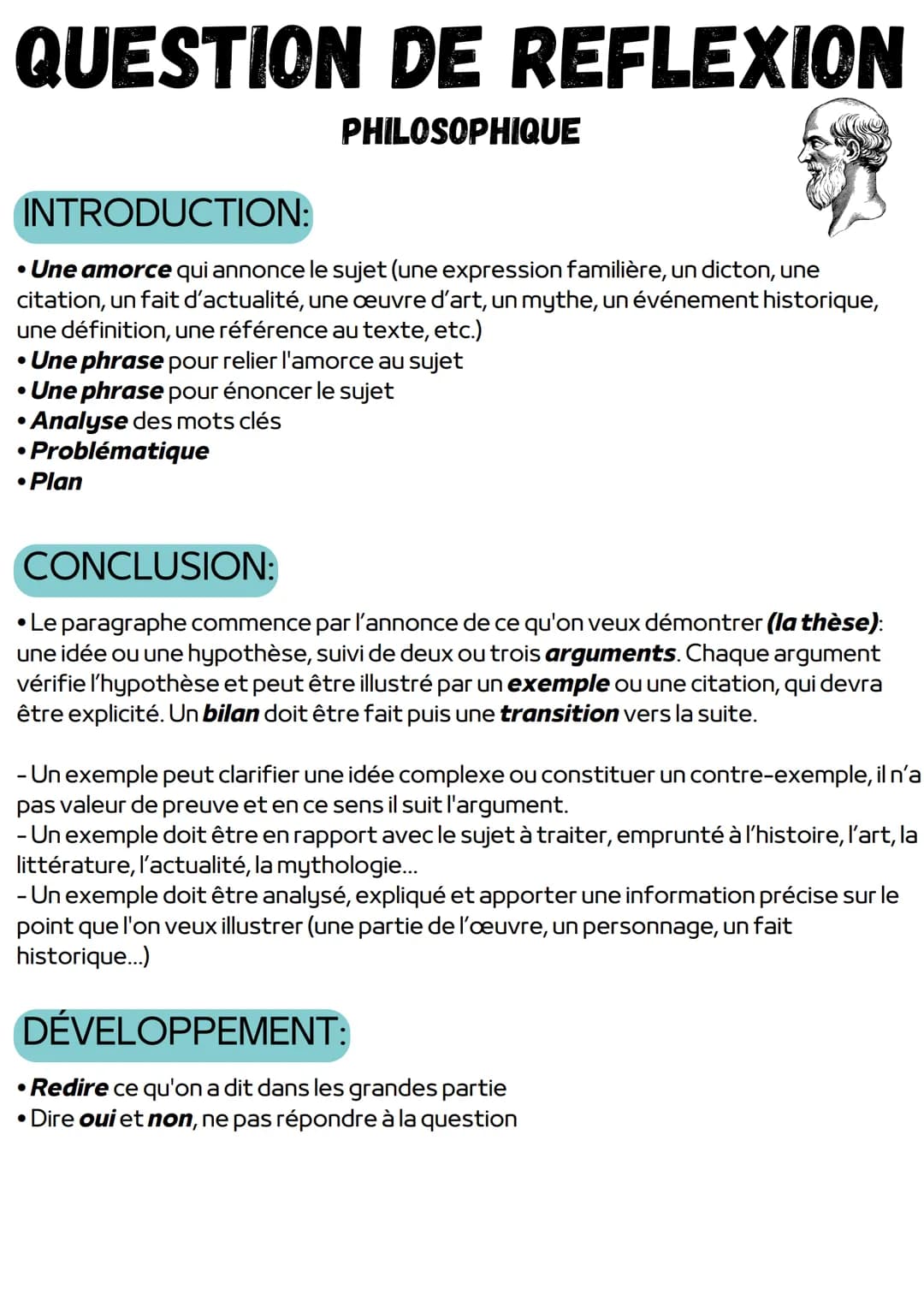 QUESTION DE REFLEXION
PHILOSOPHIQUE
INTRODUCTION:
Une amorce qui annonce le sujet (une expression familière, un dicton, une
citation, un fai
