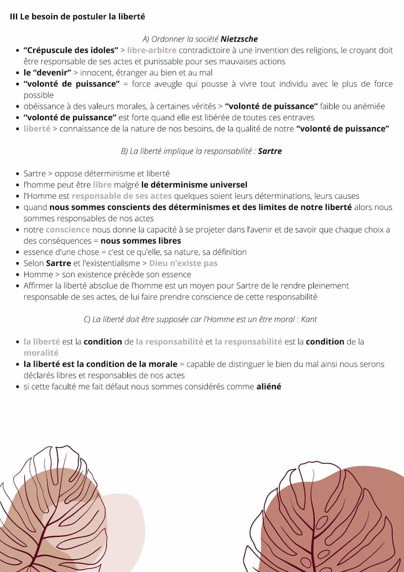 I Notion de liberté intérieure
• dans l'Antiquité celui qui est libre = citoyen = peut agir selon son bon vouloir et se diriger lui même
par