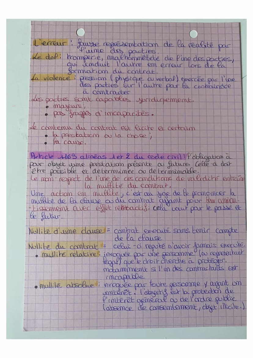 Droit
terminale
Theme 5 quel est le rôle du contrat
Chapitre 1: La formation des contrats.
Contrat: accord général de volonte produisant des