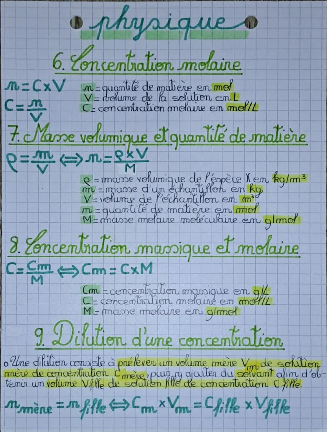 Chap. 1
n-N
Na
Cm-m
V
• physique •
1. La mole
m-quantité de matiere en mol
N-membre d'entile's chimiques
Na - Constante d'civogadro = 6,02 x