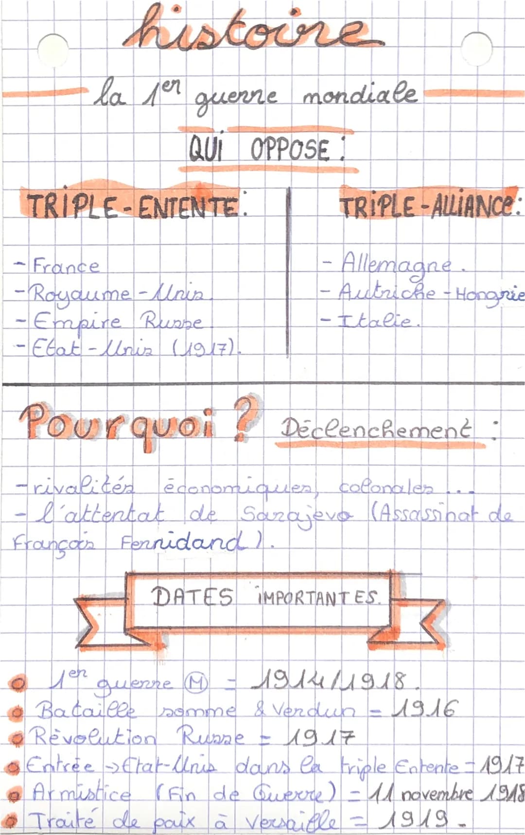 histoire
·la per guerre mondiale
QUI OPPOSE
TRIPLE-ENTENTE.
- France.
-Royaume-Unis
-Empire Russe
- Ebat-Unis (1917).
TRIPLE-ALLIANCE:
-Alle