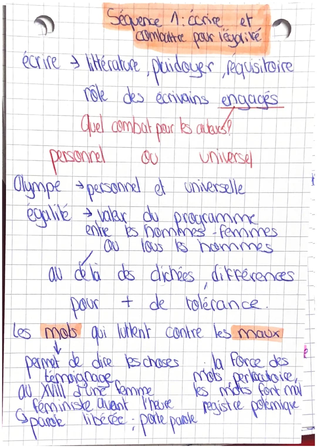 Séquence 1: écrire et
combattre pour régorivé
2
écrire + littérature plaidoyer Requisitoire
nôle des écrivains engagés
quel combat pour les 