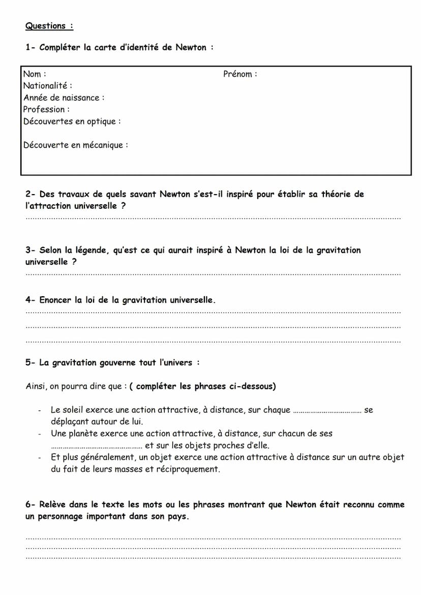 Activité 12:
I- Quelques Rappels :
1- Combien le système solaire contient il de planètes ? Nommer les de la plus proche à la plus éloignée d
