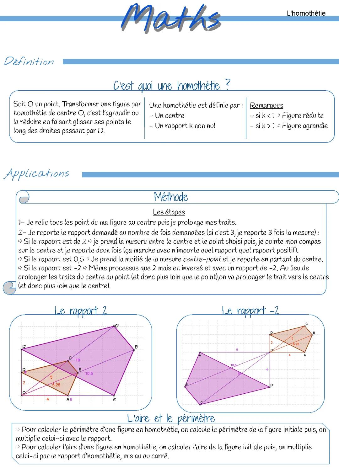 Découvre les Homothéties: Formules et Exercices pour la 3ème!