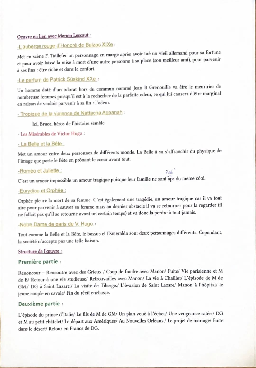 Manon Lescaut
Amorce
Le personnage de roman est un être de papier crée de tout pièce par l'auteur. Il peut faire le
bien ou le mal. En 1731,