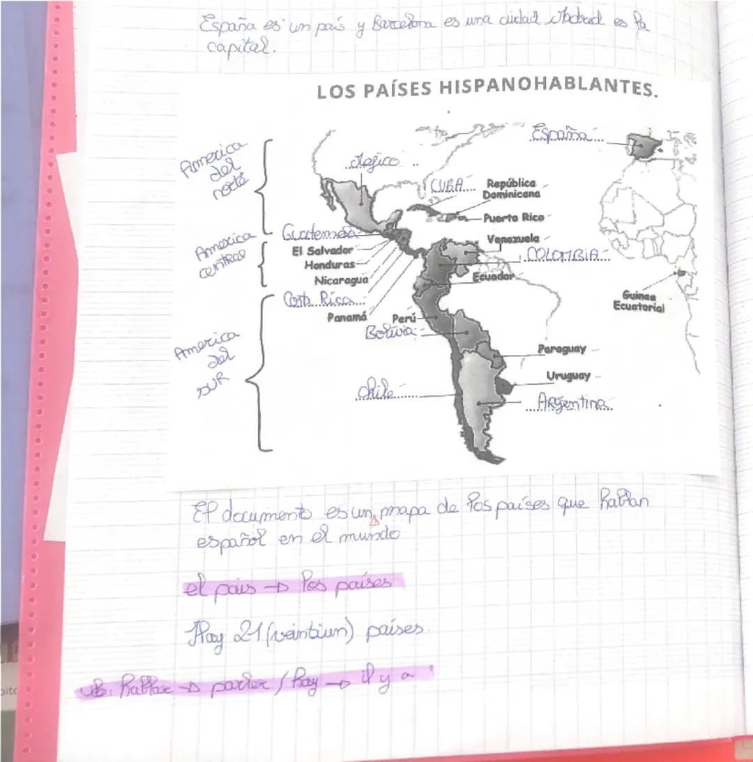España es un país y Barcelona es una ciudad Jadrad es la
capital.

Fumerica
nocte

America
centree

America
Jer
SUR

LOS PAÍSES HISPANOHABLA