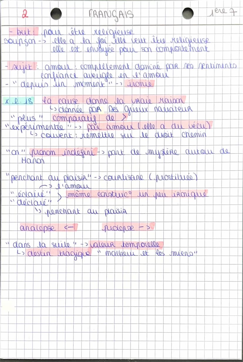 ● FRANÇAIS
1
Lecture lineaue 8:
Manon descaut 1731, abbé Prévost, XVilles.
Les circonstances de la rencontre
чело 7
xl ti pop - recit avec u