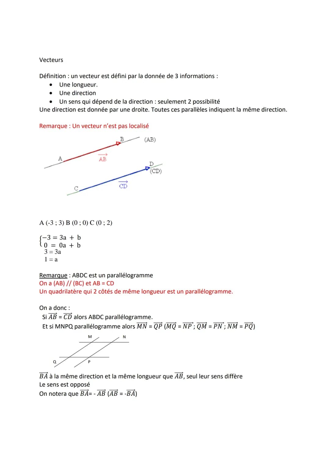 Cours Vecteurs 