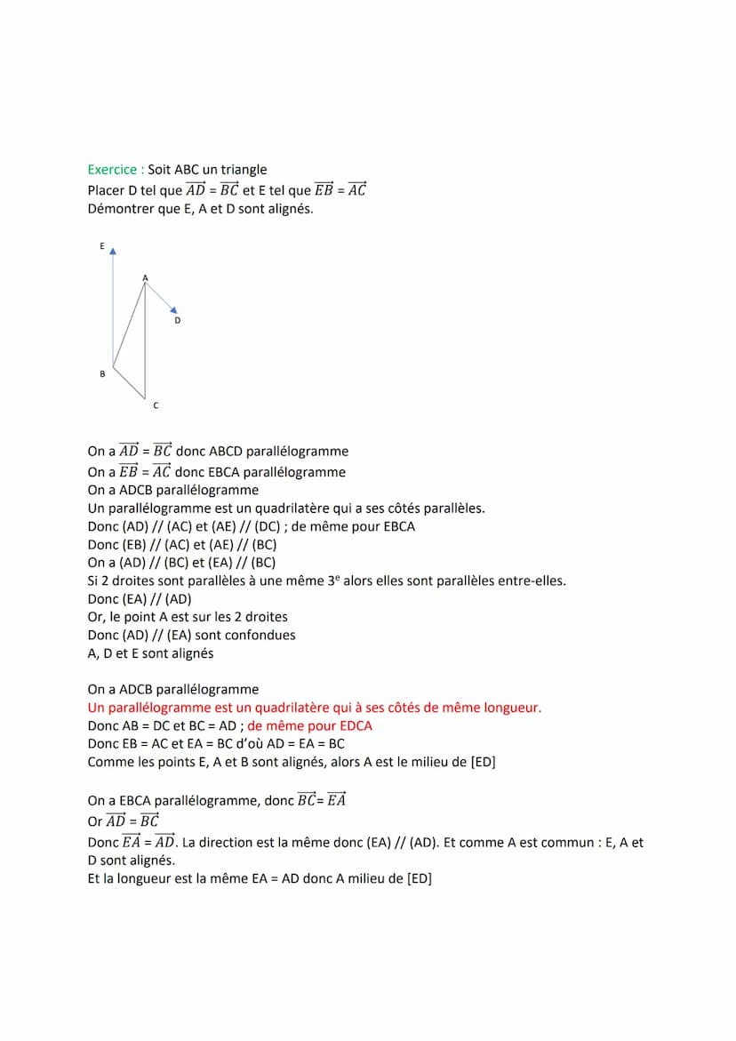 Vecteurs
Définition: un vecteur est défini par la donnée de 3 informations :
Une longueur.
Une direction
●
Un sens qui dépend de la directio