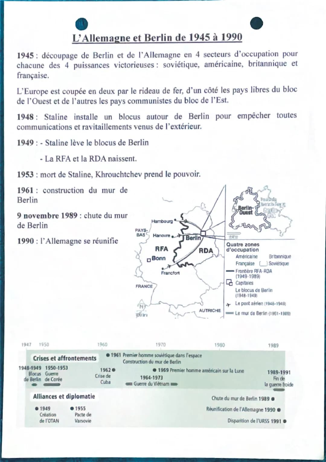 # La Guerre froide (1945-1962)

**Définitions :**

Guerre froide : cette expression est utilisée dès 1947 pour désigner la situation de
fort