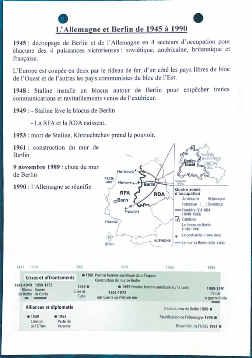 # La Guerre froide (1945-1962)

**Définitions :**

Guerre froide : cette expression est utilisée dès 1947 pour désigner la situation de
fort