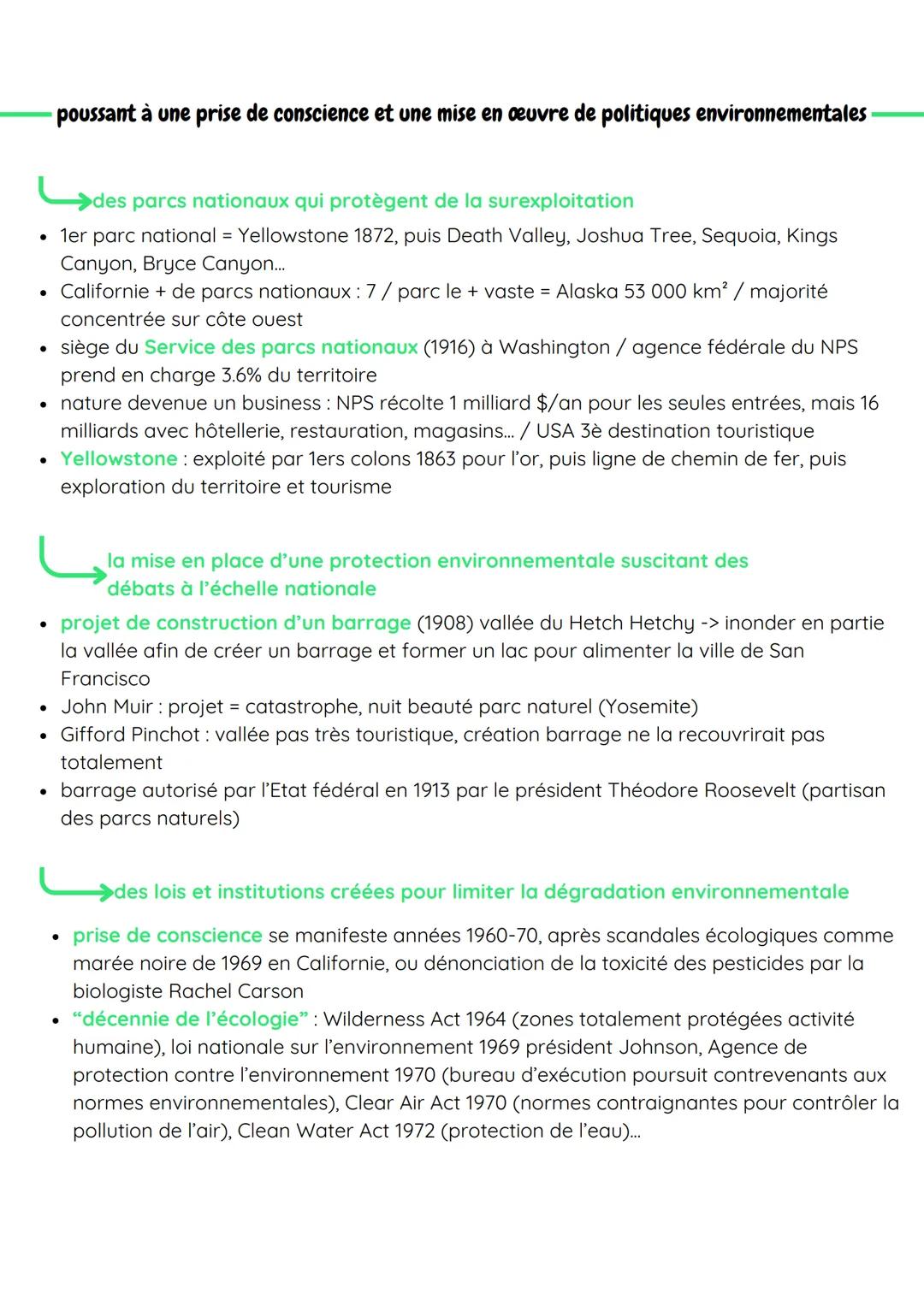 --- OCR Start ---
THEME 3
HGGSP
CONCLUSION
Les Etats-Unis et la question environnementale: tensions et contrastes
Des milieux qui subissent 