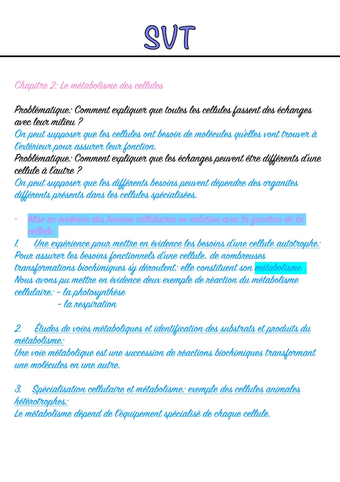 SVT
La Terre, la vie et l'organisation du vivant: l'organisations fonctionnelle du vivant.
Chapitre 1: L'organisme pluricellulaire, un exemp