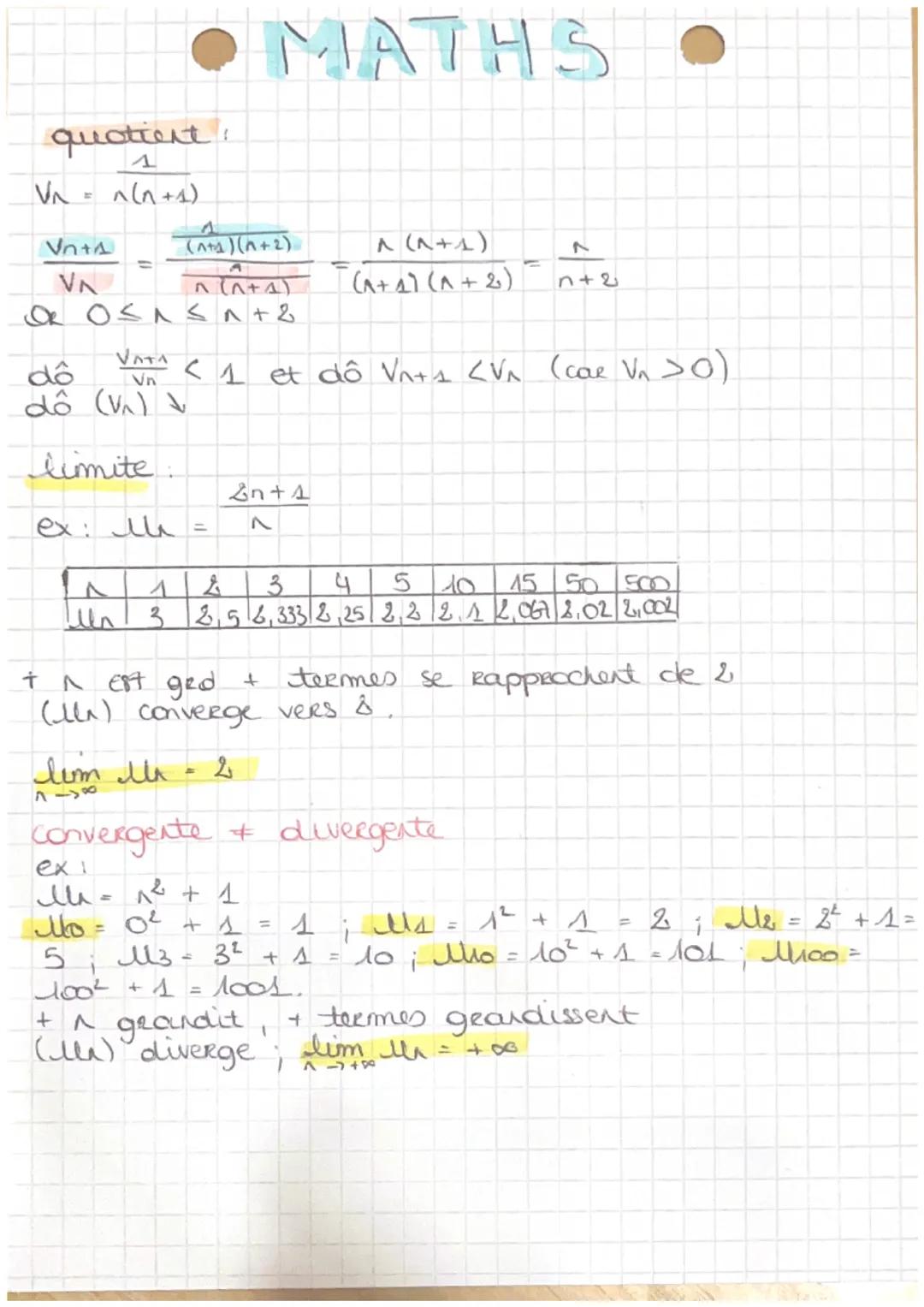 Suites numériques
Suite (explicite): ex: lls - 21
11
M₁ = 0 ₁ l = 8₁ 112 = 4
Mr = 3₁²-1
suite (Recuverence): ex: llm₁ = 3th, lo = 5
python =