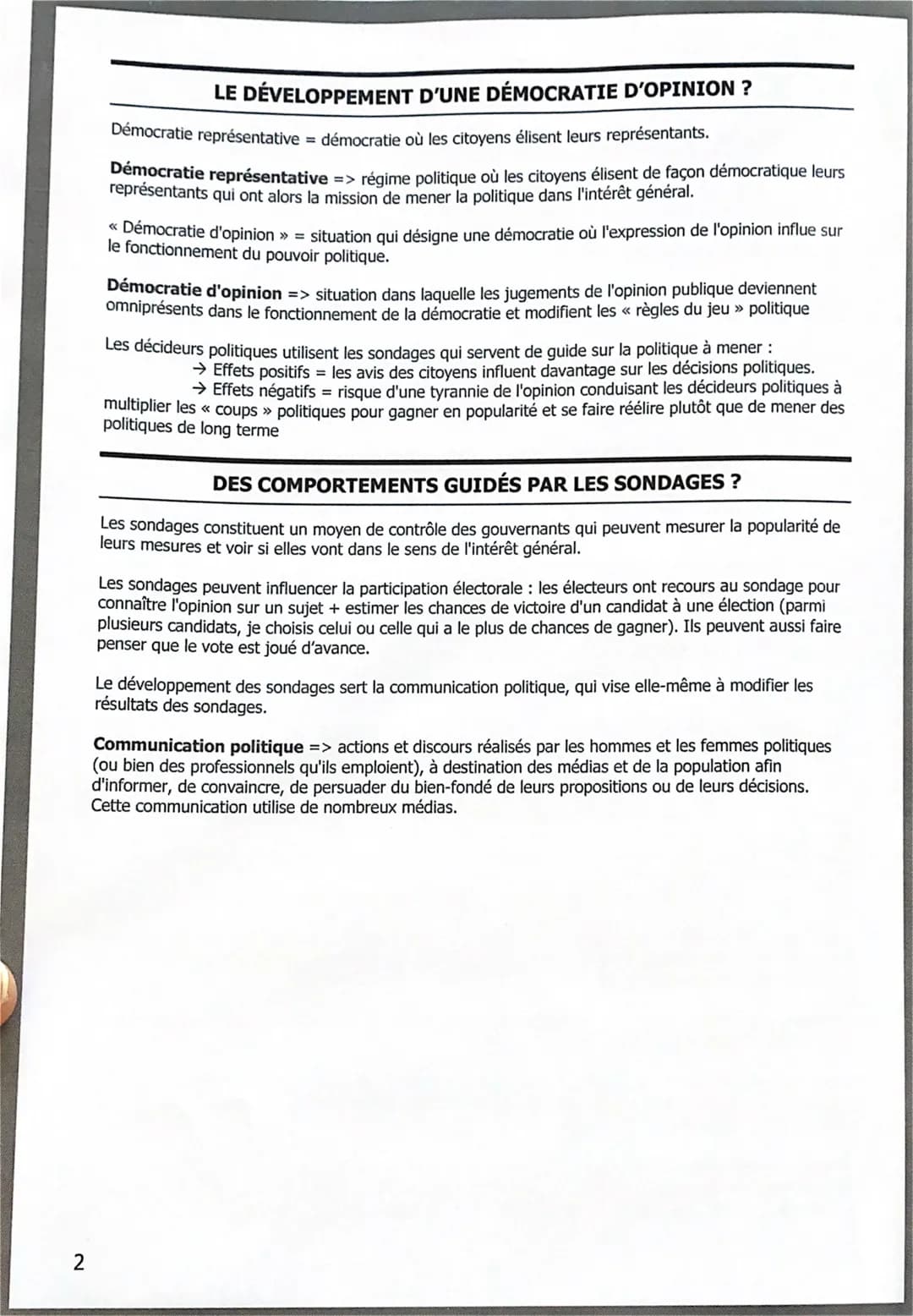 9- COMMENT
S'EXPRIME
SE FORME ET
L'OPINION
PUBLIQUE ?
L'OPINION PUBLIQUE, CRACTÉRISTIQUE D'UN RÉGIME DÉMOCRATIQUE
Opinion publique => ensemb
