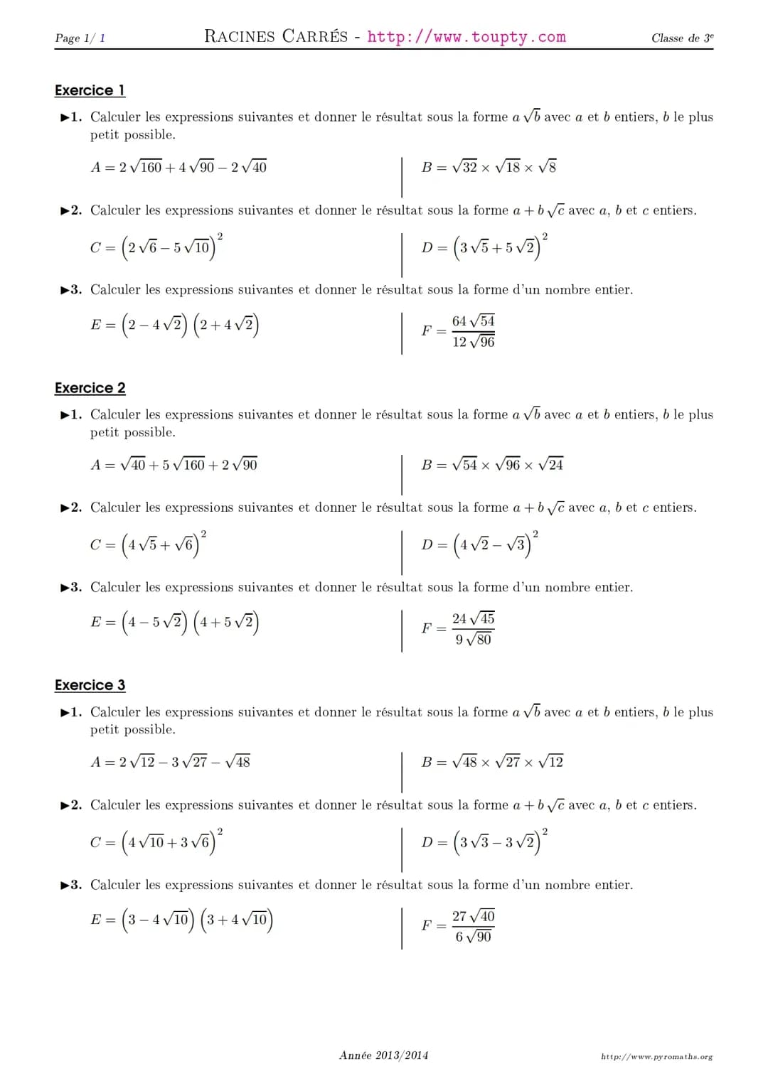 Calcul d'expressions mathématiques avec résultats sous différentes formes