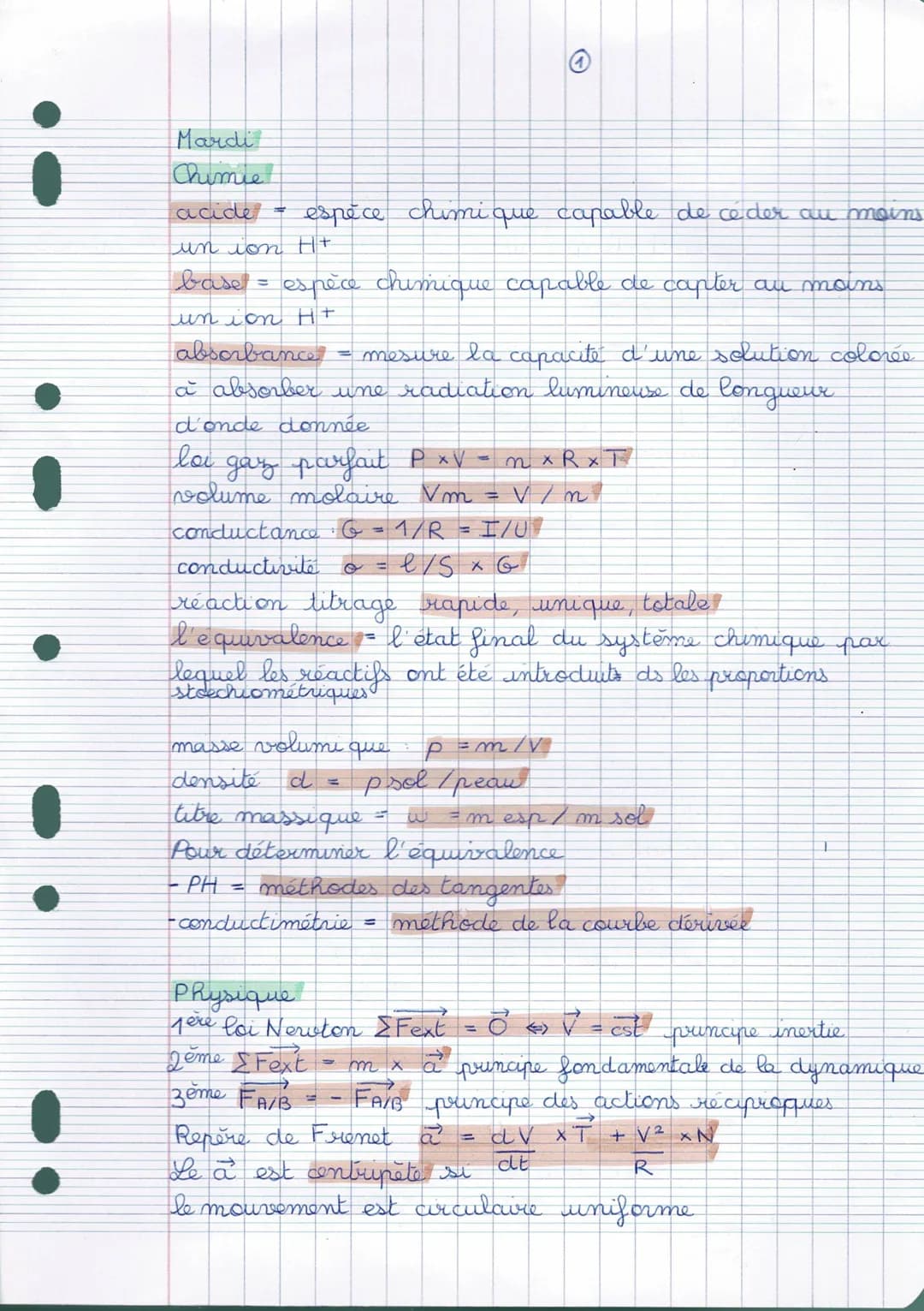 # Mardi

## Chimie
acide = espèce chimique capable de céder au moins un ion H+
base = espèce chimique capable de capter au moins un ion H+
a