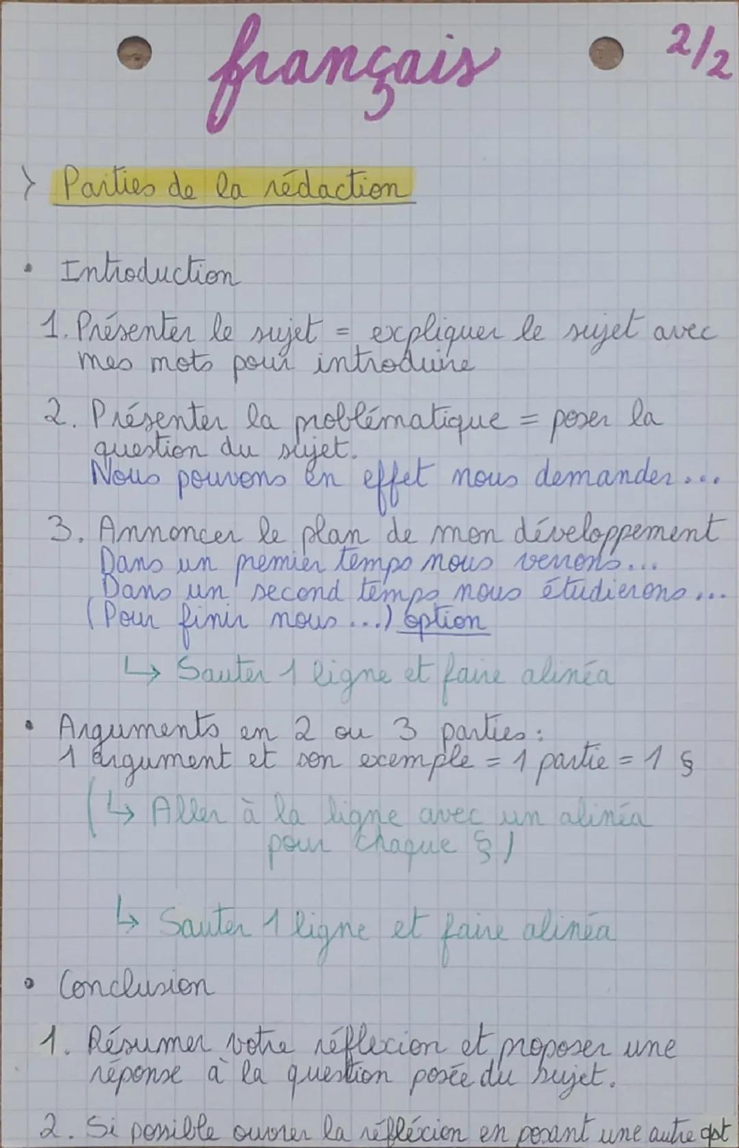 # français
$\frac{1}{2}$
Méthode du sujet de réflexion
> Au brouillon ( environ 35 minutes)
1. Analyser le sujet (5 à 15 minutes)
→ Souligne