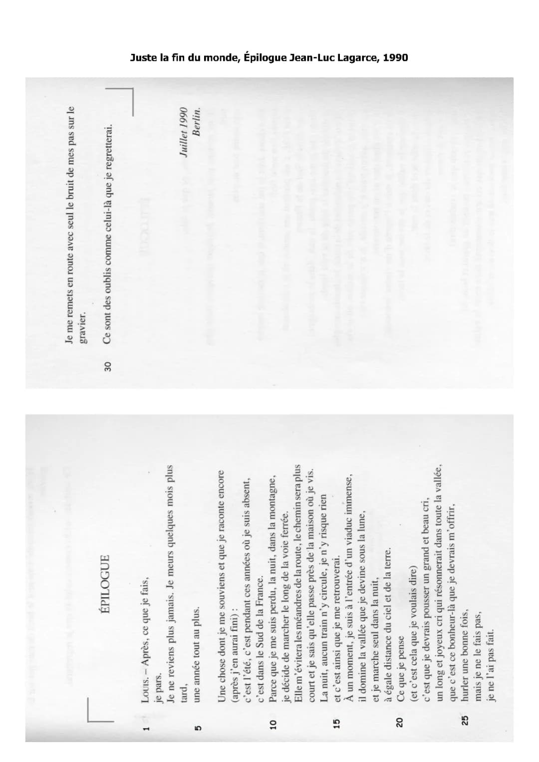 Oral Bac: Épilogue Juste la fin du monde - Résumé, Analyse et PDF