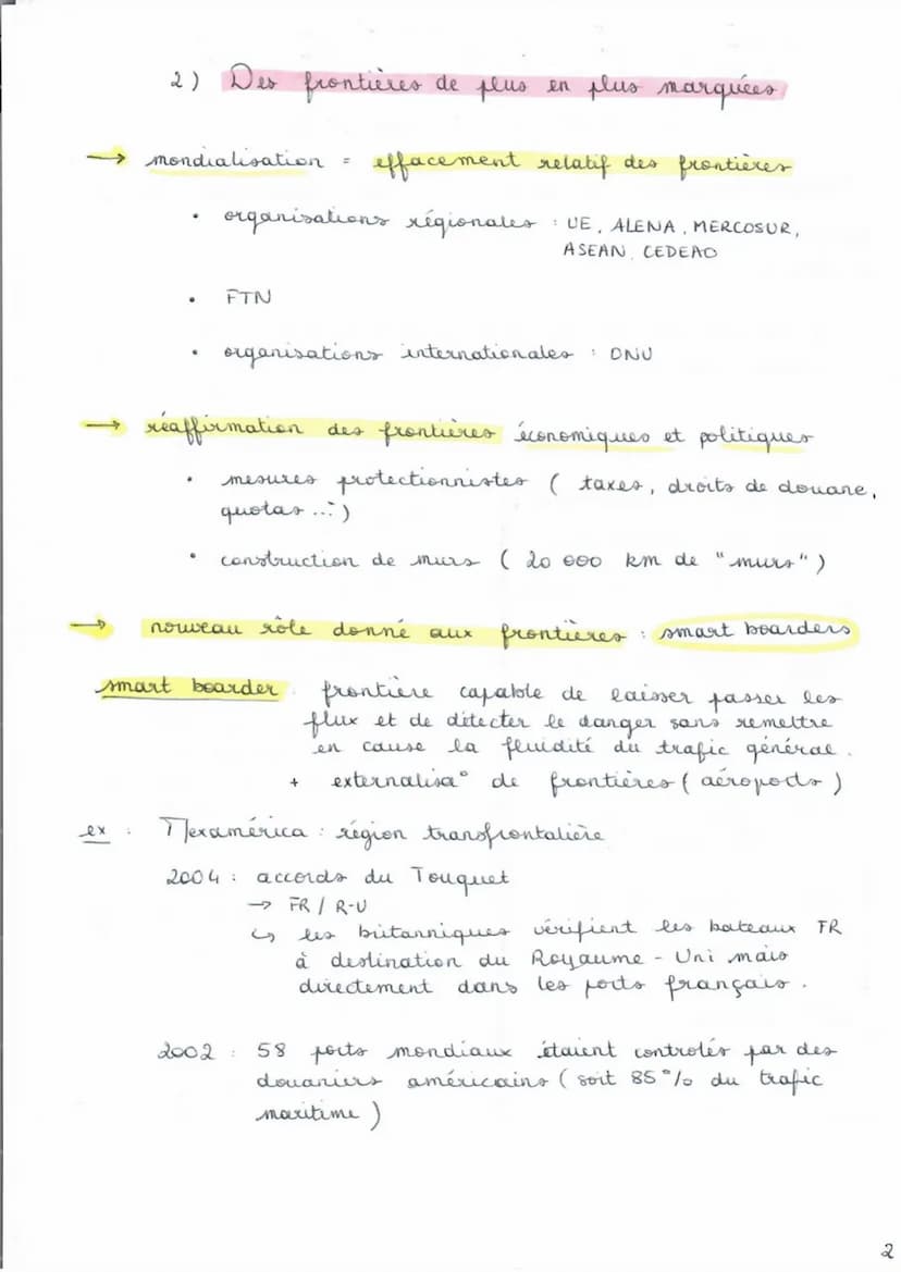 THEME 3. ETUDIER LES DIVISIONS POLITIQUES DU
MONDE : LES FRONTIERES.
Introduction. Les frontières dans le monde aujourd'hui.
1. Des frontièr