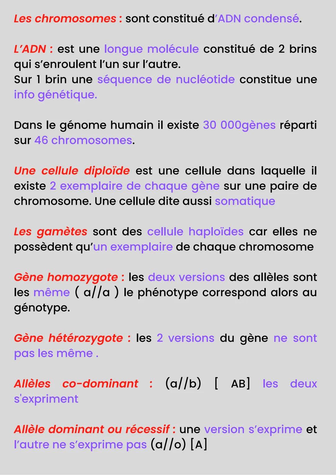 MÉIOSE
Méiose: processus de division cellulaire
qui permet de passer d'une cellule
diploïde à plusieurs cellules haploïdes.
La fécondation :