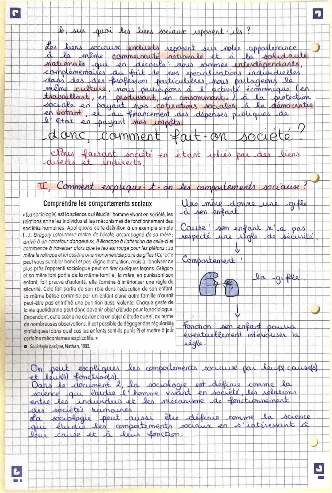 SES
Chapitre 2: la démarche de la sociologie
Bus abordons ice deux questions de base
de la sociologie: comment fait-on société
et comment ex