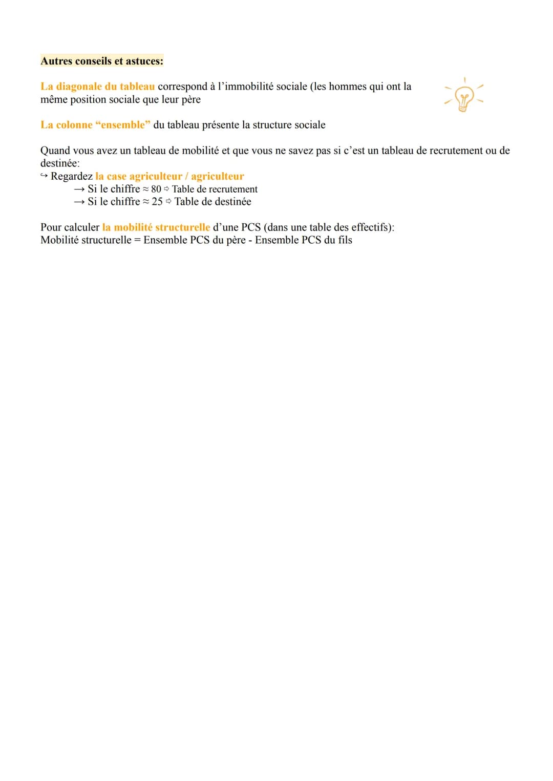 Lire les tables de mobilité
Les tables de mobilité sont des outils statistiques élaborés à partir des enquêtes de l'Insee qui expriment
la p