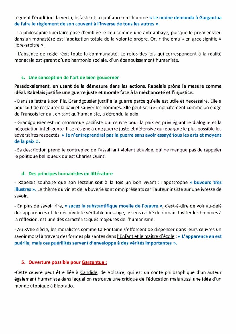 Gargantua : « RIRE ET SAVOIR >>
Rire : le rire est une réaction naturelle qui exprime la joie, l'amusement et suscite le plaisir du lecteur.