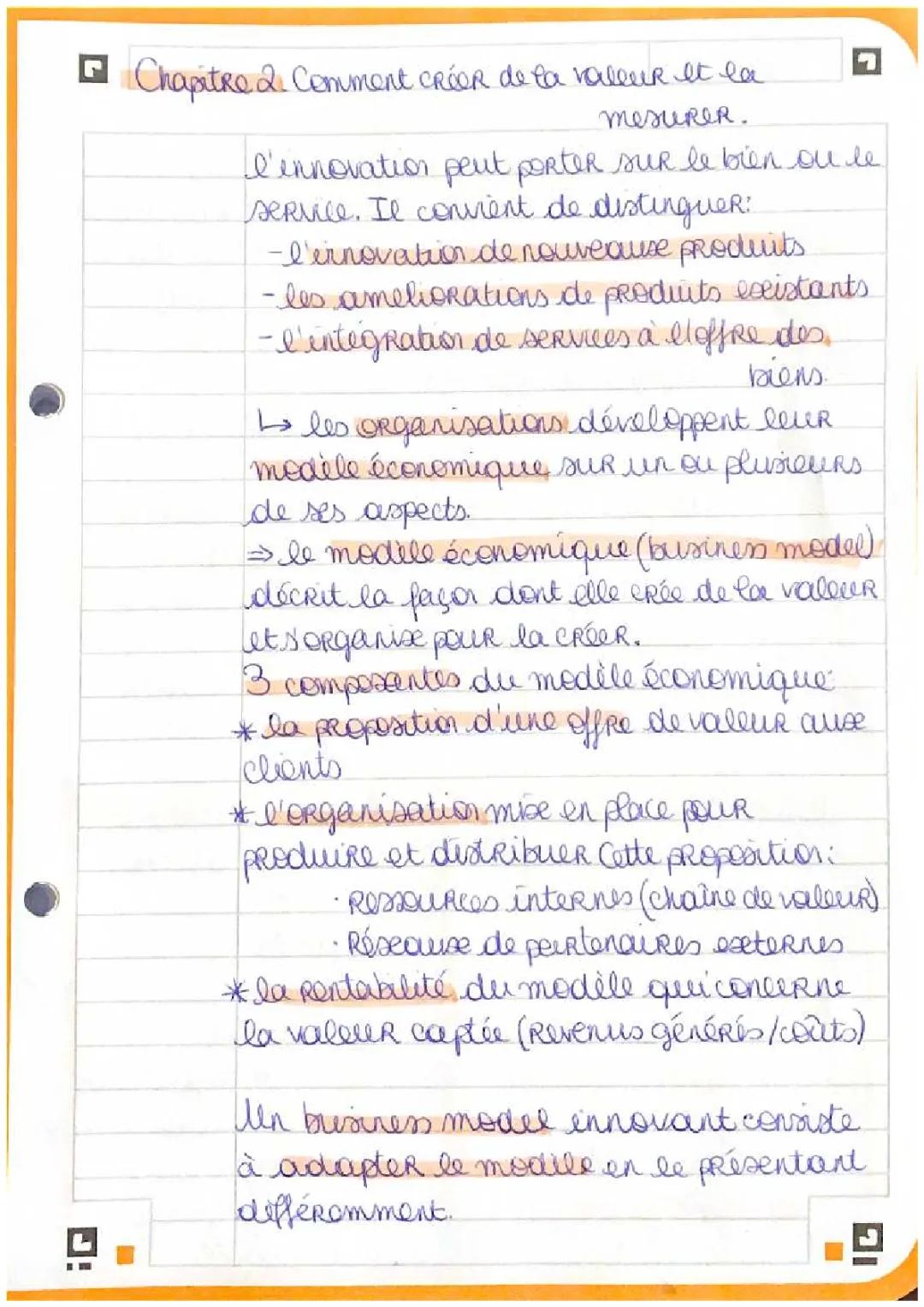 CHAPITRE 2 - Comment créer de la valeur et la mesurer 