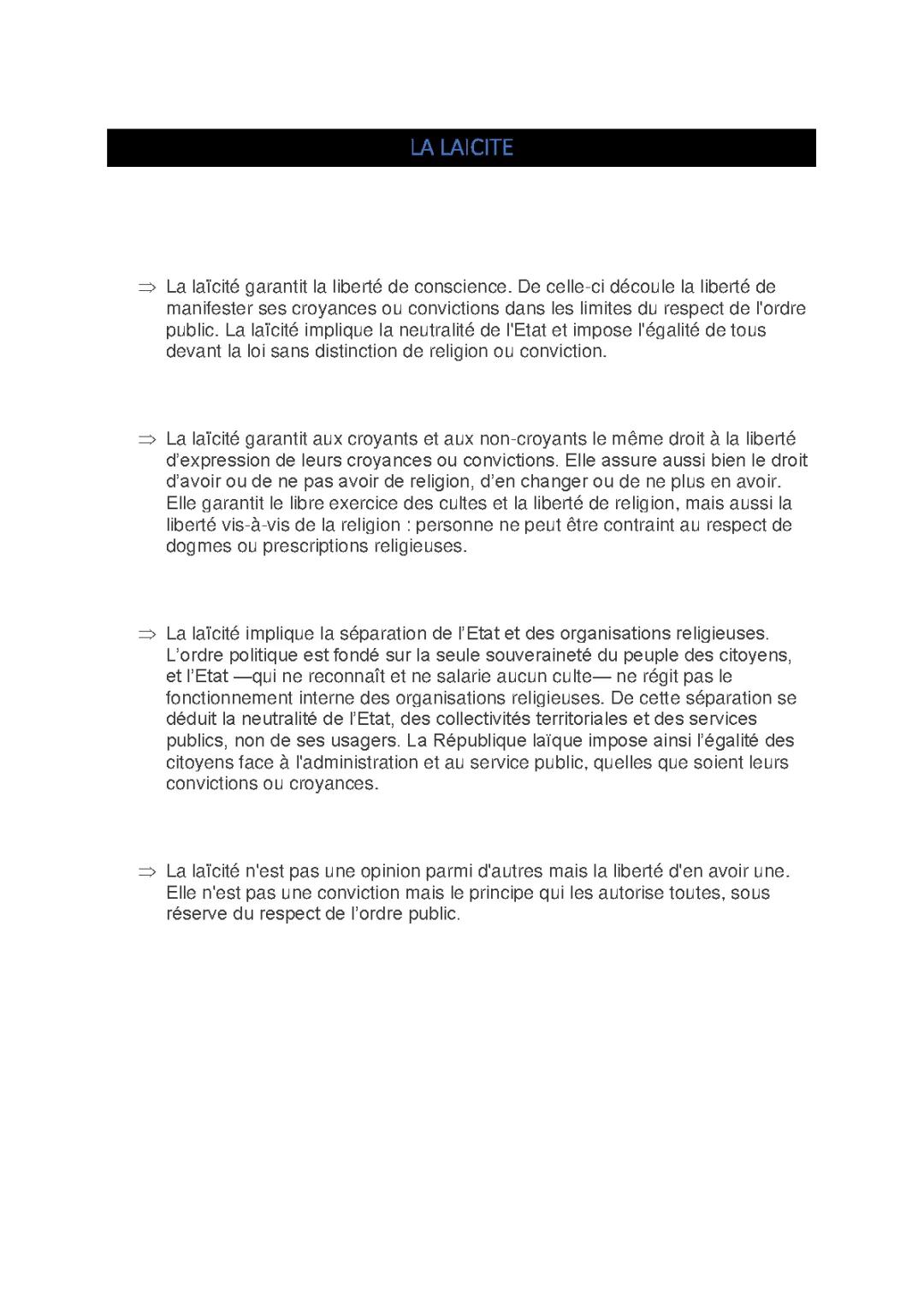 Qu'est ce que la laïcités 