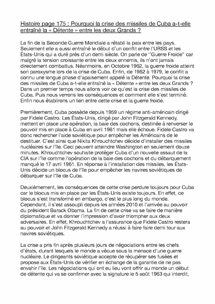 Know Pourquoi la crise des missiles de Cuba a-t-elle entraîné la « Détente » entre les deux Grands ? thumbnail