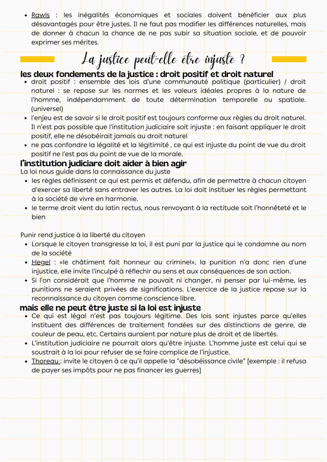 Philosophie
définitions
•
:
La justice
caractère de ce qui est juste par conformité
pouvoir judiciaire, ensemble des institutions qui font
a