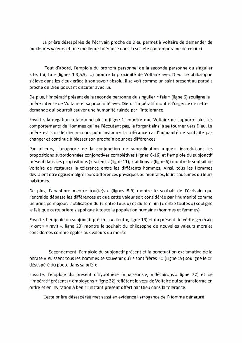 Bac Blanc de français
Commentaire Composé
<< Que répondre à un homme qui vous dit qu'il aime mieux obéir à Dieu qu'aux Hommes et
que, en con