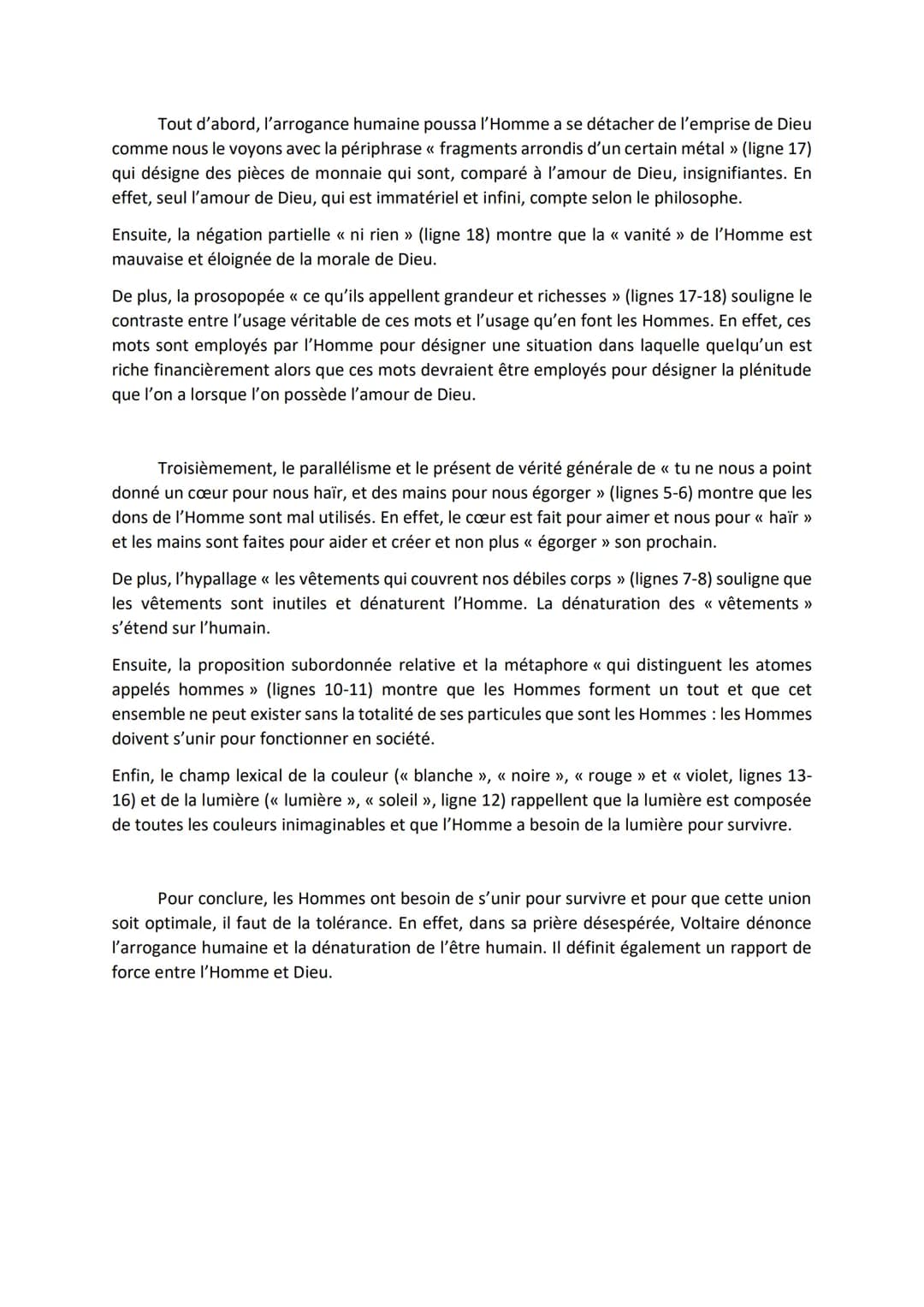 Bac Blanc de français
Commentaire Composé
<< Que répondre à un homme qui vous dit qu'il aime mieux obéir à Dieu qu'aux Hommes et
que, en con