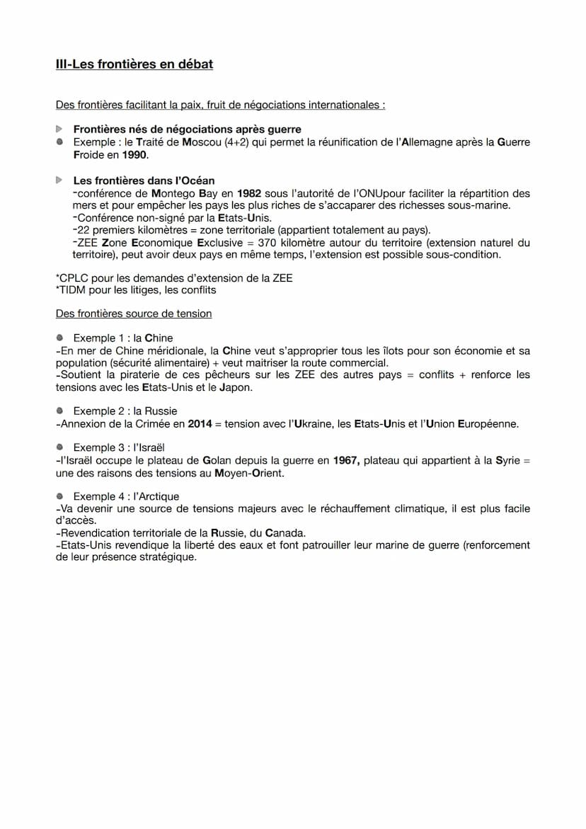 HGGSP
LES FRONTIERES DANS LE MONDE
I-Les différentes formes de frontières
Les frontières coupures (symbolisé par le mur) :
►Frontières fermé