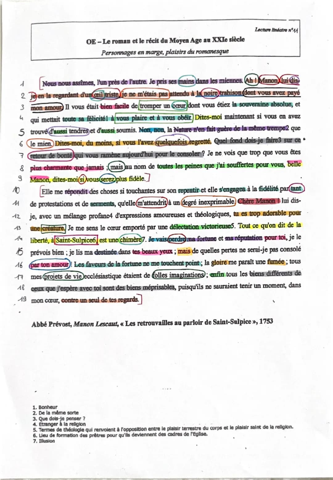# Texte 11 : Manon Lescaut, "Les retrouvailles au parloir de Saint-Sulpice", Abbé Prévost, 1753

## Introduction:
Manon Lescaut est un roman
