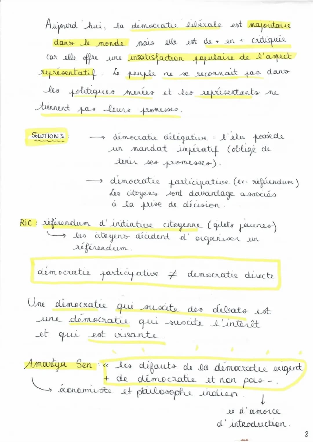 THEME 1. COMPRENDRE UN REGIME POLITIQUE : LA DEMOCRATIE.
Introduction : la démocratie, les démocraties : quelles caractéristiques aujourd'hu