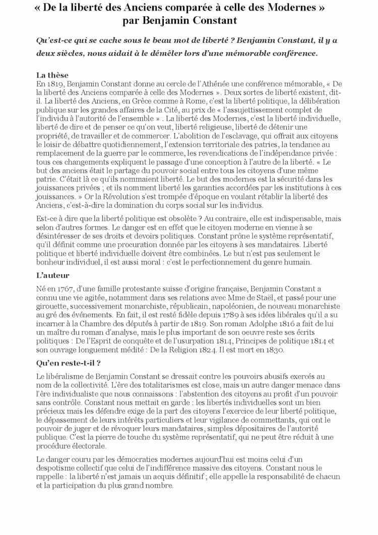Know HGGSP : « liberté des Anciens, liberté des Modernes » thumbnail