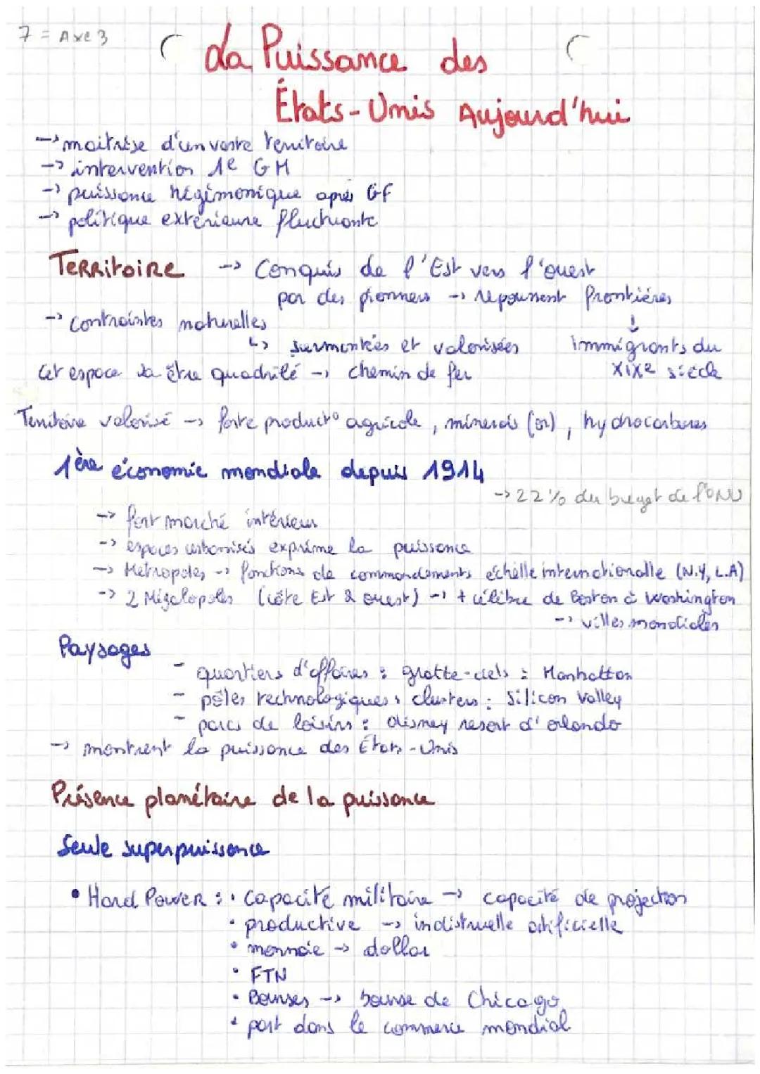 Dissertation sur la Puissance des États-Unis Aujourd'hui