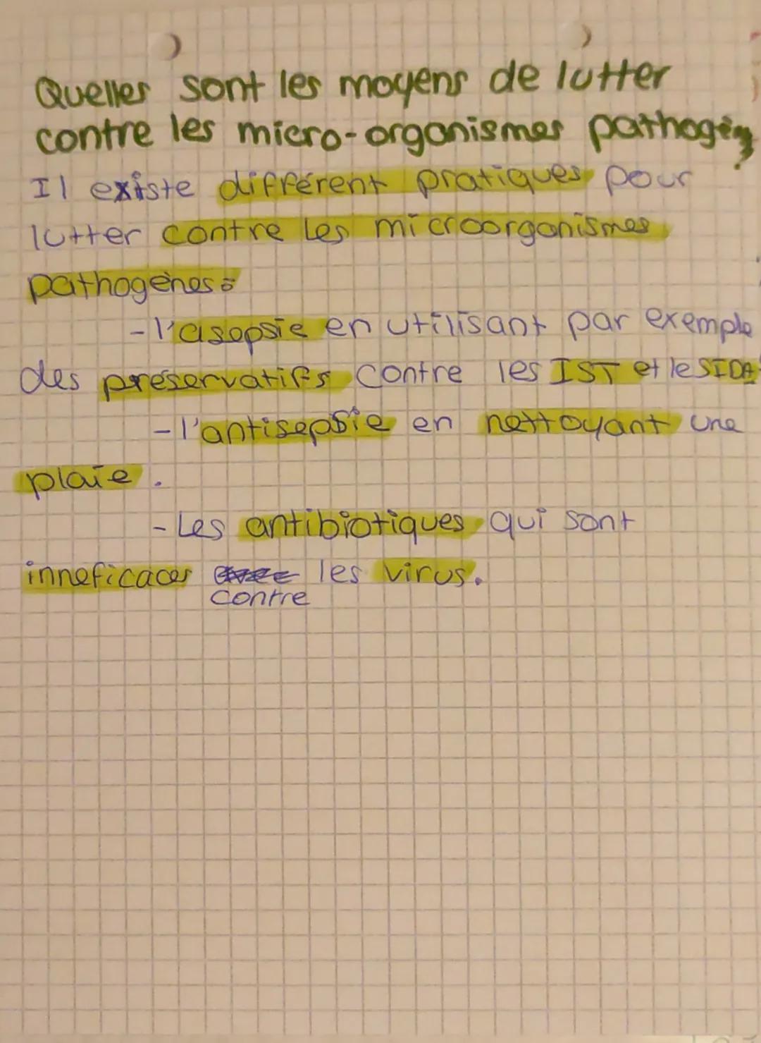 112

)t

organisme
face aux micro-organismes
de l'environnement
Asepsie
L'asepsie est
un procédé
par lequel on
évite tout
Contact avec
micro