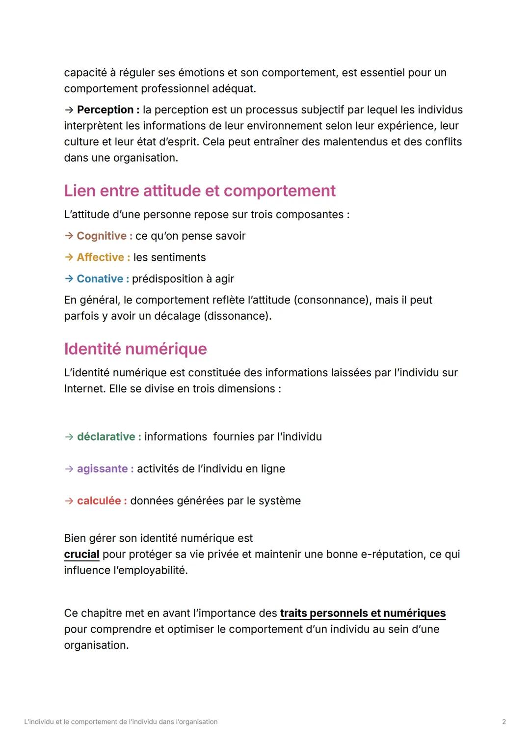 # L'individu et le comportement
de l'individu dans
l'organisation

Date de création @4 septembre 2024 14:09

= Étiquettes

Date de mise à jo