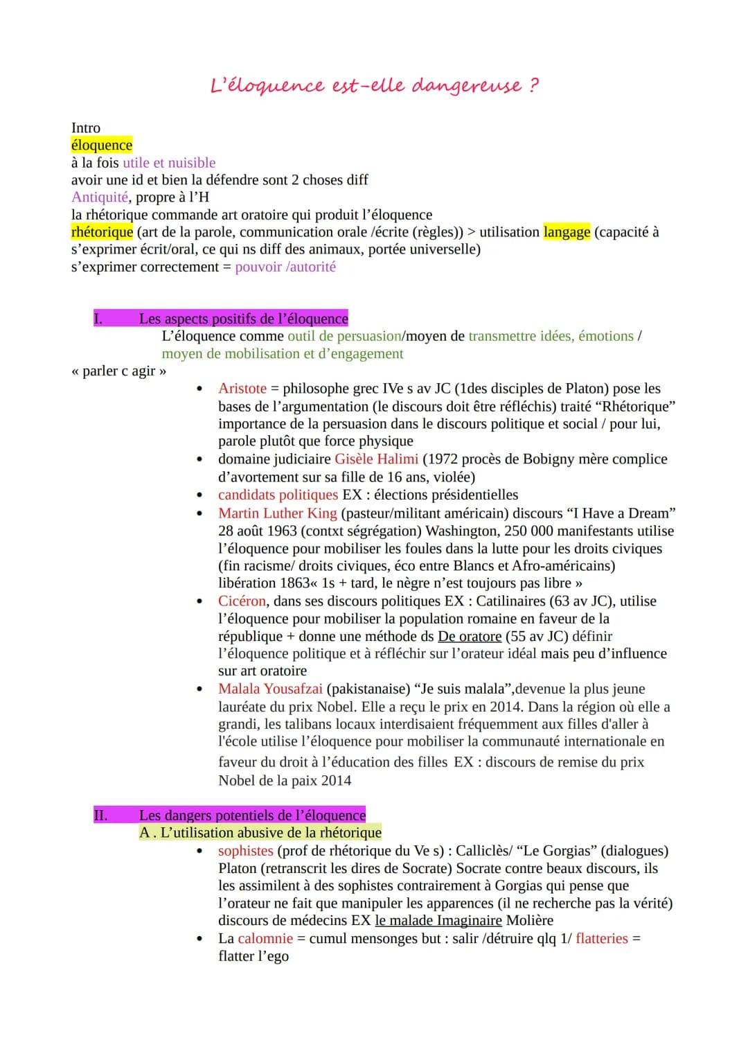 Intro
éloquence
à la fois utile et nuisible
avoir une id et bien la défendre sont 2 choses diff
Antiquité, propre à l'H
la rhétorique comman